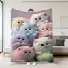 Manta retro de gato lindo más vendida en Amazon transfronterizo con estampado digital de imágenes de mascotas, cubierta de felpa