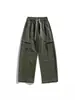 Pantalones cargo de algodón puro para hombre, pantalones casuales rectos holgados, nuevo estilo de verano, multibolsillos, cintura con cordón, pantalones deportivos