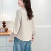 [Especial] 100kg Plus Size Outono/Inverno Novo Simples Versátil Manga Longa com Punho Franzido Camiseta Camada Interna Casual 1089