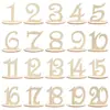 Número de Mesa de Madera 1-20 Tarjeta de Asiento Digital Creativa con Base Manualidades para Bodas Decoración de Fiestas Pequeños Adornos