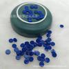 Disco de piedra azul tesoro puro de doble plano de 8 mm de grosor, disco de 2 mm con incrustaciones de zafiro, disco de cobre y plata con incrustaciones DIY