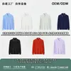 Camisa Polo de Manga Larga de Seda de Morera de Alta Gama Bicolor para Primavera y Otoño, Personalizada para Equipos Corporativos, Top de Color Sólido con Logo Impreso o Bordado