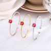 Pulsera de gato abriéndose INS dulce para mujer que combina con todo galvanizada con incrustaciones de circonitas pulsera de animal lindo joyería suministro de comercio exterior