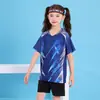 Uniformes de Bádminton para Niños, Trajes Deportivos, Uniformes de Equipo, Uniformes de Entrenamiento Estampados, Uniformes de Tenis de Mesa de Manga Corta, Uniformes de Competición, Campamentos de Verano