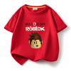 ROBLOX estampa de desenho animado roupas infantis fornecimento transfronteiriço de camisetas infantis de algodão puro manga curta atacado