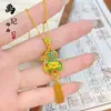 Tienda de Oro Mismo Estilo Collar de Corazón Picado Chapado en Oro Alta Retención de Color Floral Mariposa Moneda de los Cinco Emperadores Collar Venta al por Mayor