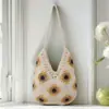 Bolsa Feminina Tecida Personalizada pelo Fabricante Aliexpress Amazon Nova Bolsa Tote Transfronteiriça Grande Capacidade Bolsa de Ombro Bolsa de Praia