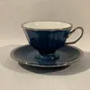 Conjunto de Xícara e Pires de Cerâmica para Café Octogonal High-End Adereços de Foto para Loja de Chá da Tarde Decoração