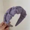 Diadema Vintage Azul Klein de Lana para Mujer, Parte Superior Craneal Alta, Plisada, de Ala Ancha, Elegante, para Lavado de Cara, Tarjeta para el Cabello, Accesorios para el Cabello de Otoño e Invierno