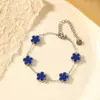 Pulseira de Trevo de Cinco Folhas Dopamina Dupla Face Versão Alta Transfronteiriça Luxo Leve Simples Senso Avançado 18k Não Desbota Cor Joga