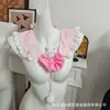 Top de tirantes rosa jacquard hecho a mano de Yimengyao, lencería sexy estilo Lolita con un aire puro y seductor.