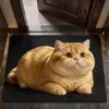 Tapete de Porta Entrada Antiderrapante Resistente à Sujeira Fácil de Limpar Tapete para Pés Tapete de Chão Cartoon Gato Irregular Venda por Atacado