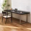 Escritorio de computadora de madera maciza, escritorio de oficina moderno minimalista, mesa de comedor de madera maciza, mesa de estudio de panel recto rectangular, mesa de panel grande