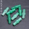 Jade Dongling Natural Seco Blanco Azul Botón de Bambú Doble Agujero Botón de Jade Retro Chino Cheongsam Vestido Tang