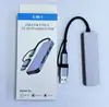 Estação de Docking Oito em Um Adequada para Laptops e Celulares, com Porta Ethernet, Leitor de Cartão USB e Dock de Expansão Tipo-C