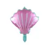 Globo de aluminio de concha de sirena real submarina transfronterizo decoración de fiesta de cumpleaños Luna Llena para bebé de 1 año