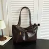 Bolso tote retro estilo coreano, artístico, de color sólido, preppy para mujer, nueva colección 2026, moderno y minimalista, bolso de hombro de gran capacidad