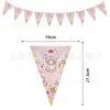 Coleção de Bandeirinhas de Desenho Animado Decoração de Festa de Aniversário de Bebê Bandeirola Bunting Suprimentos de Aniversário Arranjo de Guirlanda Banner Agora