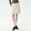 Saia de tricô curta de cashmere, canelada verticalmente, para emagrecer, estilo outono/inverno, perfeita para sobreposições, saia de corte reto da moda