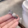 Exquisito Clip de Pato de Zirconia de Color Flor Perla Pinza para el Cabello Pinza para el Cabello de Mujer Pinza Lateral Pinza para Flequillo Accesorios para el Cabello