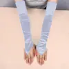 Guantes Largos de Satén sin Dedos para Mascarada de Halloween, Mangas para Vestido de Novia Wai Ni Jun para Mujer