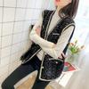 Chaleco Cardigan Chaqueta de Punto Otoño Estilo Chanel para Mujer Otoño e Invierno Impermeable Terciopelo de Visón Sin Mangas Chaleco de Punto para Abrigo