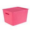 Cesta de almacenamiento tejida de plástico marco para juguetes libros escritorio de jardín de infantes caja de almacenamiento para snacks caja de almacenamiento para ropa
