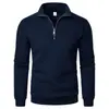 Moletom casual com meio zíper e gola alta, transfronteiriço, moderno, estiloso, simples, para o dia a dia, folgado, plus size, pulôver masculino de fleece