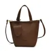 Bolso de Cubo de Cuero Texturizado de Moda para Mujer Verano 2025 Retro Versátil Moderno de Gama Alta Bolso de Hombro Único Cruzado