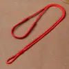 Collar de Cuerda Tejida a Mano para Hombre, Negro y Rojo, Hebilla de Jade, Retráctil, Simple, Ajustable, Cordón Versátil, Cuerda Fina