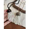 Especial Profundidad Marina~Collar de Borla Perla Medusa para Mujer Diseño Retro de Nicho Cadena para Suéter Lanyard Largo Accesorios
