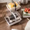Caja Transparente con Acolchado de Algodón Elevado para Rollo de Pastel de Moda, Rollo de Toalla Suiza Japonesa, Caja de Empaque para Postre Mousse