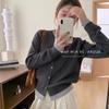 Cardigan de Tricô Dai Jiawen Estilo Coreano Vermelho Brilhante Base Cor Doce Retalhos Falso Duas Peças Novo Emagrecedor Nicho para Mulheres