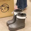 Botas de Lluvia para Mujer Ropa Exterior de Moda Caña Baja Zapatos de Agua Cinturón Estilo Coreano Botas de Lluvia Antideslizantes Impermeables Ligeros Suela Gruesa Zapatos de Goma para Exteriores