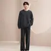 2026 nuevo conjunto de pijama sin costuras de terciopelo a media altura color morado taro para mujer, suave, amigable con la piel, grueso, cálido, conjunto de ropa de estar para invierno