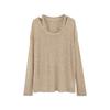Traje de Moda de Primavera y Verano Blusa Fina con Hombro Micro Descubierto Top Base Camisola Holgada en I Anti-caminar