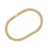 Colar Corrente de Tennis Europeu e Americano Estilo Hip-Hop Transfronteiriço Liga de Três Fileiras Totalmente Cravejado de Diamantes Acessórios de Joias Personalizadas Masculinas