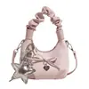 Bolso de Mano Plisado a Cuadros Casual para Mujer 2025 Verano Popular Moda Estilo Cadena Versátil Bolso de Hombro Cruzado