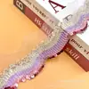 Renda bordada com lantejoulas tricolores acessórios de moda acessórios de vestuário miçangas código de barras bordado étnico 6CM de largura