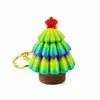 Chaveiro de Árvore de Natal Colorida Impresso em 3D Criativo Clicker Descompressão Pingente Estéreo de PLA Presente de Feriado