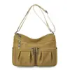 Bolsas de Mujer para Comercio Exterior Retro Europeo y Americano Gran Capacidad Bolso de Hombro para Dama Moda Versátil Estilo Motociclista Bolso de Axila Bolsas Transfronterizas