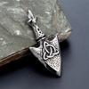 Collar de acero de titanio con colgante de flecha y runa triangular vikinga, estilo hip hop, estilo callejero, para hombre, venta directa transfronteriza