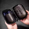 Set de Té Kung Fu de Viaje de Arcilla Púrpura Portátil de Lujo Ligero con Tazas de Té de Infusión Rápida, Separación de Té y Agua, Bandeja de Té para Exteriores, Juego Completo