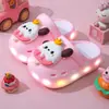 Chinelos Infantis Luminosos de Panda Bebê Tamancos de Verão Sandálias Fechadas Luminosas para Meninos e Meninas Sandálias para Bebês e Crianças Pequenas