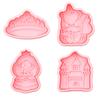 Serie Princesa Corona Unicornio Molde para Galletas Castillo 3D Realista Molde para Galletas Estampado de Arcilla DIY