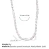 Novo Conjunto Versátil de Colar e Pulseira Banhado a Ouro 18K em Aço Inoxidável Pulseira Colar de Pérola de Água Doce com Contas Luxo Acessível