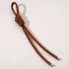 Llavero Colgante de Cordón de Cuero Peruano Hecho a Mano DIY Cadena Tejida para Teléfono Fabricación de Llaveros Accesorios para Bolsas