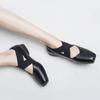 Zapatos Planos Elásticos Cruzados Estilo Ballet, Zapatos Retro de Abuela Mary Jane Pig Nose Oscuros, Tacón Bajo