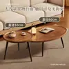 Mesa de Centro, Simple y Moderna, Estilo Nórdico, para Uso Doméstico, Sala de Estar, Apartamento Pequeño, Mesa Lateral para Sofá, Mesa Pequeña con Patas de Madera Maciza, Mesa de Té Redonda