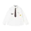 Camisa de Manga Longa Floral Retro Estilo Japonês para Faculdade Marca Tendência Design de Nicho Camisa Ampla Estilo Boyfriend para Casal